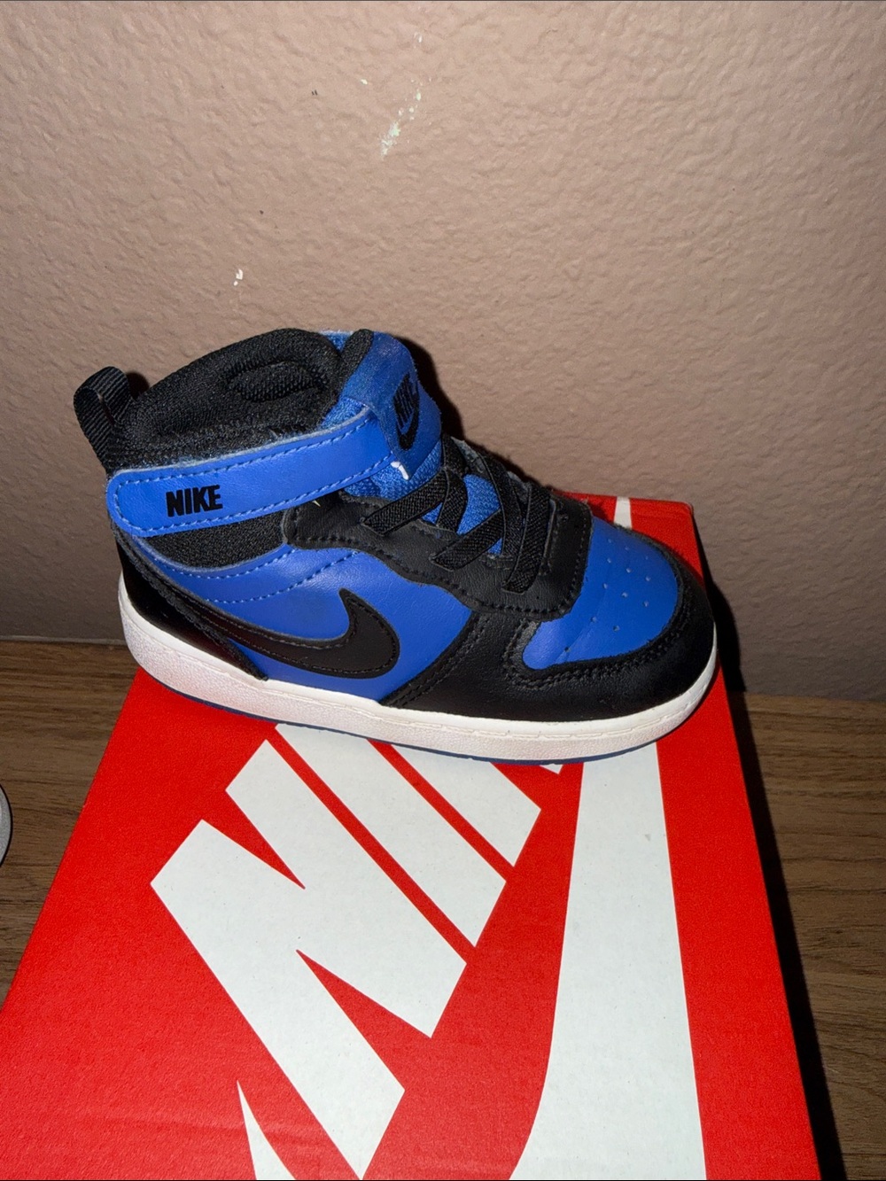 Nike Kids Royal Blue and Black High-Top Sneakers - Picture 8 of 10